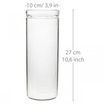 Product Flower vase, glass cylinder, glass vase round Ø10cm H27cm