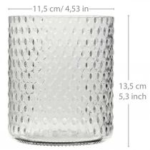 Lantern glass, flower vase, glass vase round Ø11.5cm H13.5cm