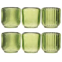 Product Lantern Glass Tealight Holder Retro Green 8cm 6 Pcs
