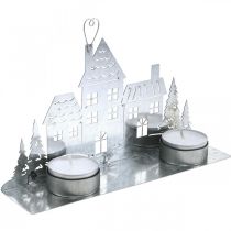 Product Christmas decoration houses, tealight holder metal L20cm