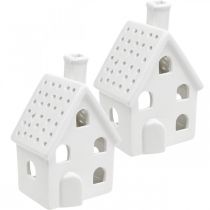 Wind light house ceramic light house Advent white H14cm 2pcs