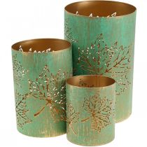 Product Lantern autumn tea light holder metal Ø8/10/13cm set of 3