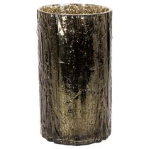 Product Glass Lantern with Deer Head and Tree Reliefs, 26cm, Green-Brown, Indoor Decoration