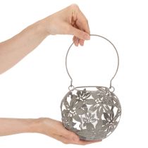 Product Wind light metal hanging decoration decorative lantern gray Ø14cm H13cm
