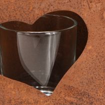 Product Lantern metal bag rust with glass insert H15cm 2pcs