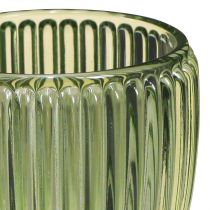 Product Lantern tealight holder glass green retro Ø7cm H7cm 6 pcs