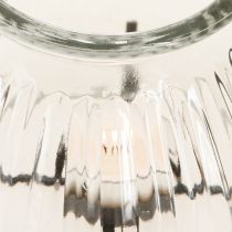 Product Lantern tealight holder glass metal clear black Ø14.5cm