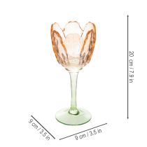 Product Tulip-shaped glass tealight holder, vintage style, romantic home decoration, 20cm
