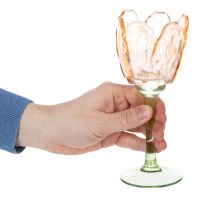 Product Tulip-shaped glass tealight holder, vintage style, romantic home decoration, 20cm