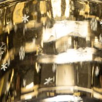 Product Glass Tealight Holders with Bird and Snowflake Design, Gold Interior, 8cm, Set of 2