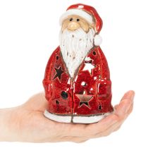 Product Santa Claus decorative figure as a tealight holder with stars, table decoration, 15cm