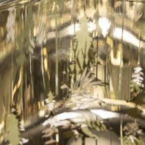 Product Glass Candle Holder with Pinecone and Snowflake Design, 15cm