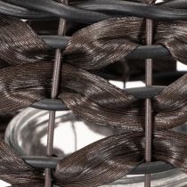 Product Lantern braided black, brown summer decoration Ø31cm H25cm