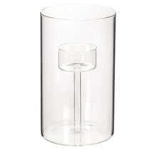 Product Glass Candle Holder with Tealight Insert, 15cm, 2 Pieces
