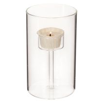 Product Glass Candle Holder with Insert for Pillar Candles 15cm - Set of 2