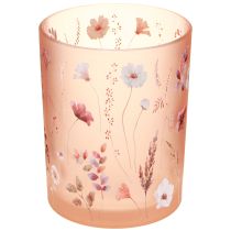 Product Decorative glass lantern with floral motif for stylish home accents, 12.5cm, 2 pieces