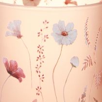 Product Decorative glass lantern with floral motif for stylish home accents, 12.5cm, 2 pieces