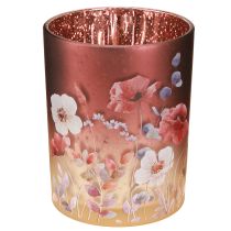 Product Decorative glass lantern with floral design for elegant home accents, 12.5cm, 2 pieces
