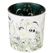 Product Decorative glass lantern with leaf design for stylish home accents, 8cm, 4 pieces