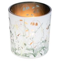 Product Decorative glass lantern with leaf design for stylish home accents, 8cm, 4 pieces