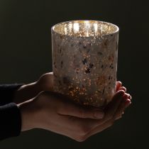 Product Glass tealight holder with butterfly motif for cozy living moments, 12.5cm, 2 pieces