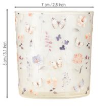 Product Decorative glass lantern with butterfly design for stylish home accents, 8cm, 4 pieces