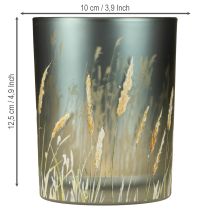 Product Elegant decorative lantern with grass motif for cozy living accents, 12.5cm, 2 pieces.