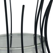 Product Lantern glass metal decorative black goblet Ø17cm H27cm