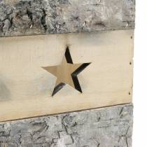 Product Wind light birch wood with handle 14.5cm x 14.5cm H20cm