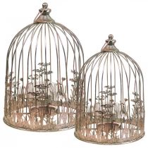 Lantern metal hanging decoration Ø29/23.5cm birdcage decoration set of 2