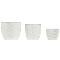Product Lantern metal white silver tealight holder Ø8/10/12.5cm set of 3