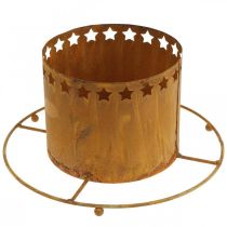 Product Lantern with stars, Advent, wreath holder made of metal, Christmas decoration patina Ø25cm