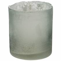 Glass lantern gray frosted Ø8.5cm H9.5cm