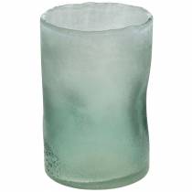 Glass lantern green frosted Ø10cm H15cm