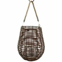 Product Decorative lantern, candle decoration with handle, lantern in basket Ø23cm H27cm