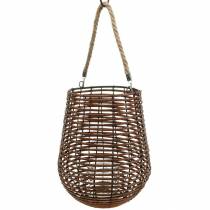 Product Candle in a basket, lantern with handle, candle decoration, basket lantern Ø24cm H34cm