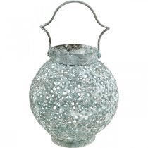 Metal wind light, lantern, candle holder antique look Ø15cm H22cm