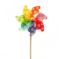 Garden Stake Windmill Pinwheel Garden Decoration Colorful Ø31cm H75cm