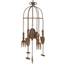 Product Wind Chime Metal Garden Tool Decoration Brown Ø13cm H76cm