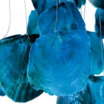 Product Wind chime maritime hanging decoration Capiz shells blue 90cm