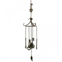 Wind chime key and bell cast iron H78cm