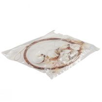 Product Wind chime with shells decorative ring natural wood Ø20cm H66cm