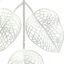 Product Winter decoration, deco leaves, artificial branch white glitter L36cm 10p