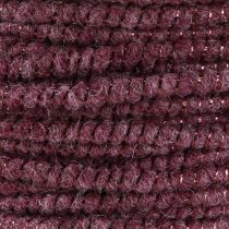 Product Wool thread with wire felt cord mica purple Ø5mm 33m