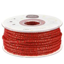 Product Wool thread with wire felt cord glitter red Ø5mm 33m