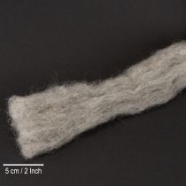 Product Decorative wool, grey-natural, 2m felted wool for crafts &amp; floristry