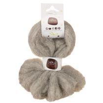 Product Wool cord decorative wool grey-natural 2m felted wool for crafts &amp; floristry