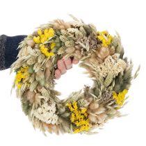 Product Dried flower wreath, natural decoration for table, living room and hallway, 25cm