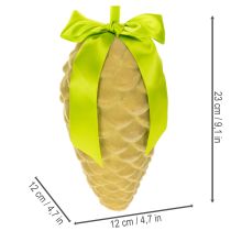 Product Pinecone-Shaped Artificial Hanging Decorations with Ribbon and Bow, 23cm, Set of 3