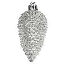 Product Cones plastic silver 8cm 6pcs. for hanging